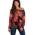 Personalized Canada Maple Leaf Off Shoulder Sweater Red Galaxy Style - Wonder Print Shop