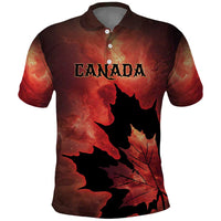 Personalized Canada Maple Leaf Polo Shirt Red Galaxy Style - Wonder Print Shop