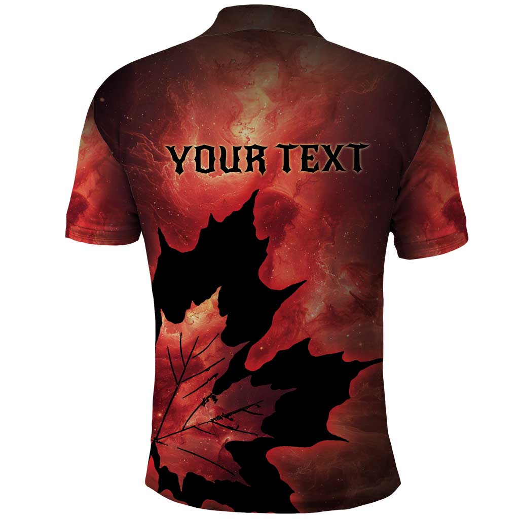 Personalized Canada Maple Leaf Polo Shirt Red Galaxy Style - Wonder Print Shop