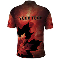Personalized Canada Maple Leaf Polo Shirt Red Galaxy Style - Wonder Print Shop