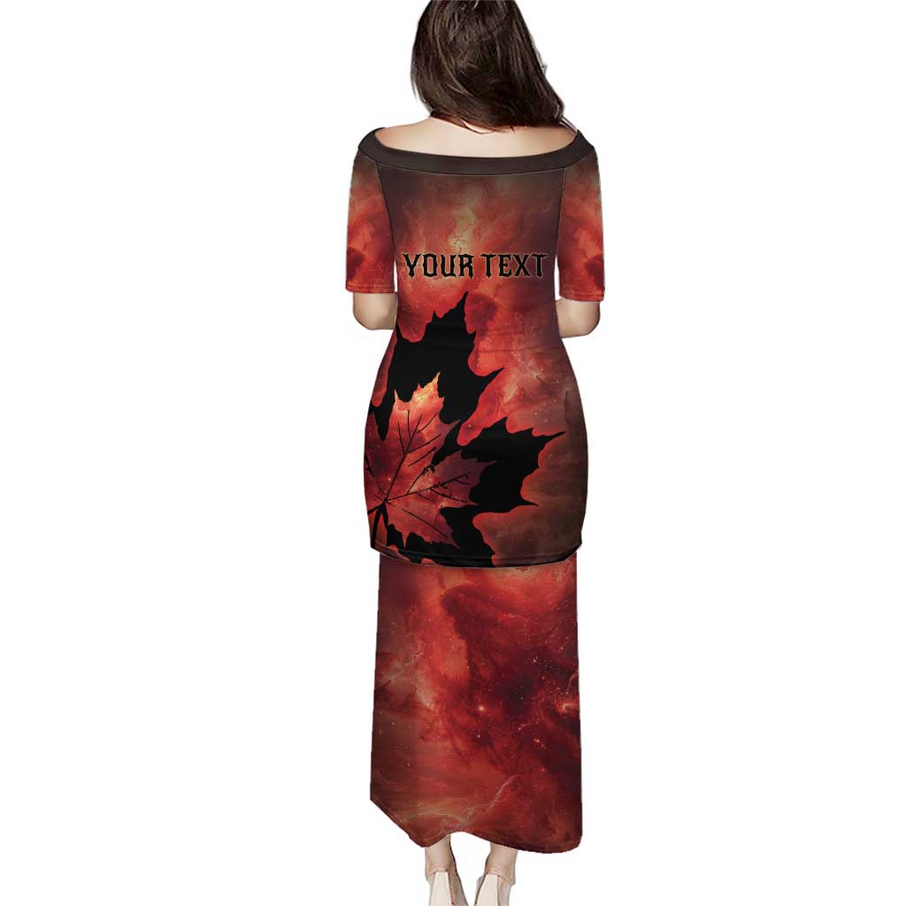 Personalized Canada Maple Leaf Puletasi Red Galaxy Style - Wonder Print Shop