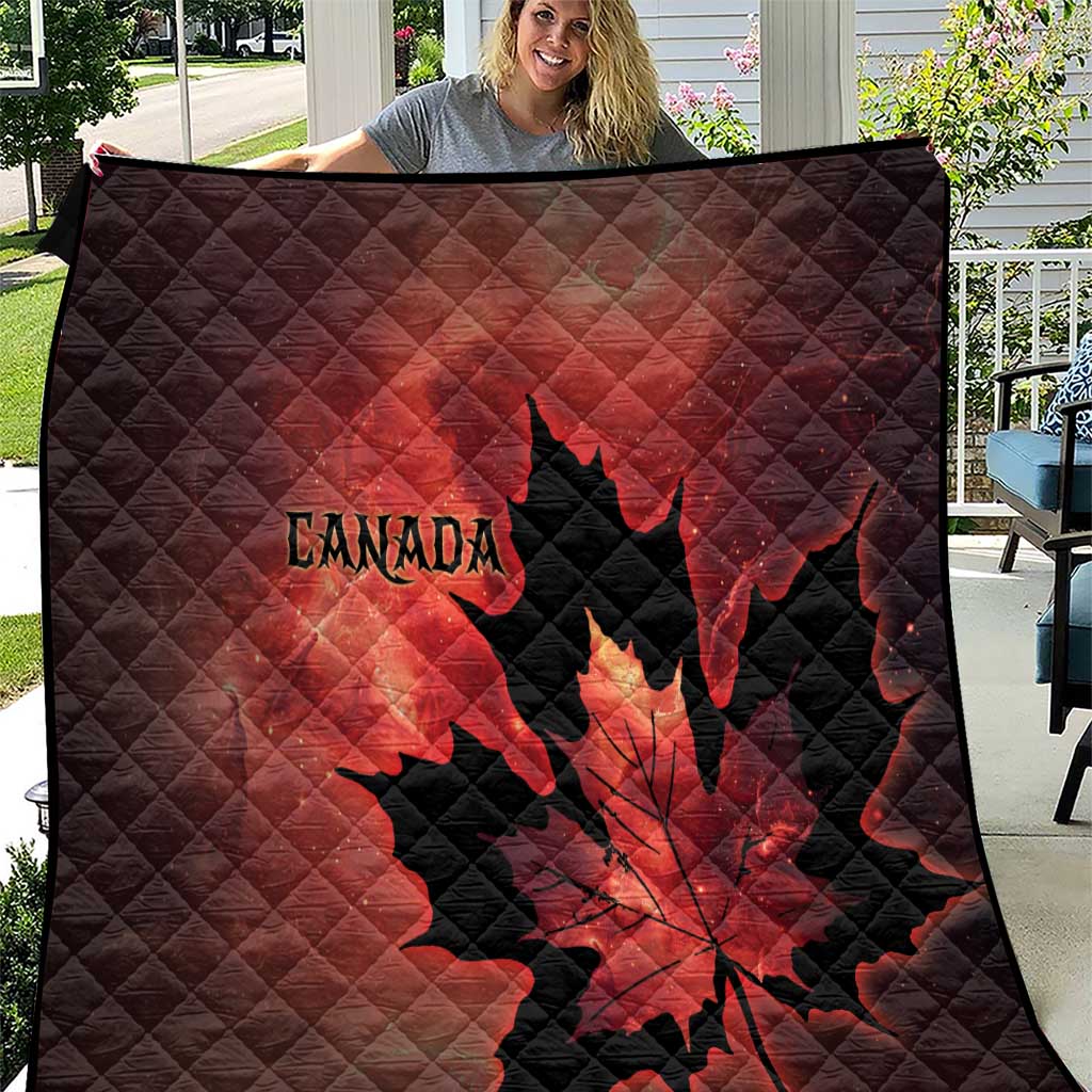 Canada Maple Leaf Quilt Red Galaxy Style - Wonder Print Shop