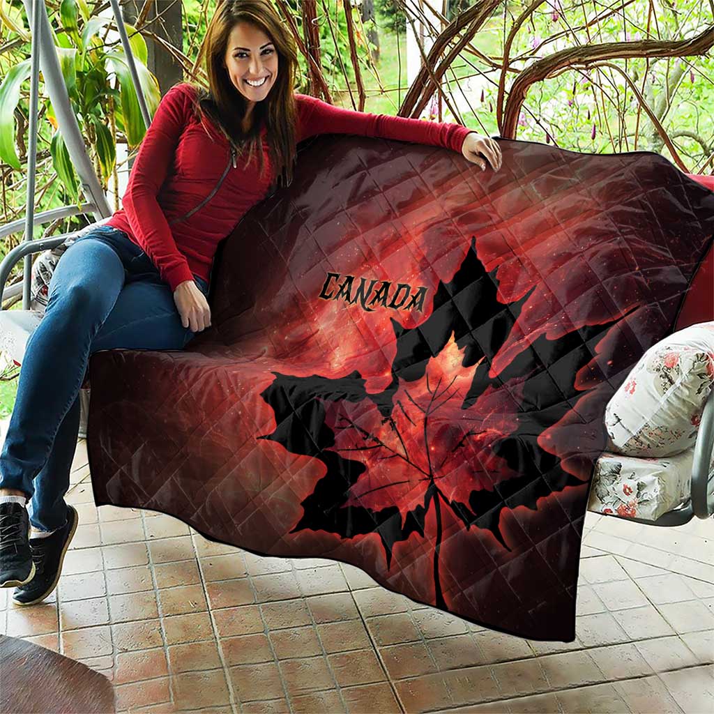 Canada Maple Leaf Quilt Red Galaxy Style - Wonder Print Shop