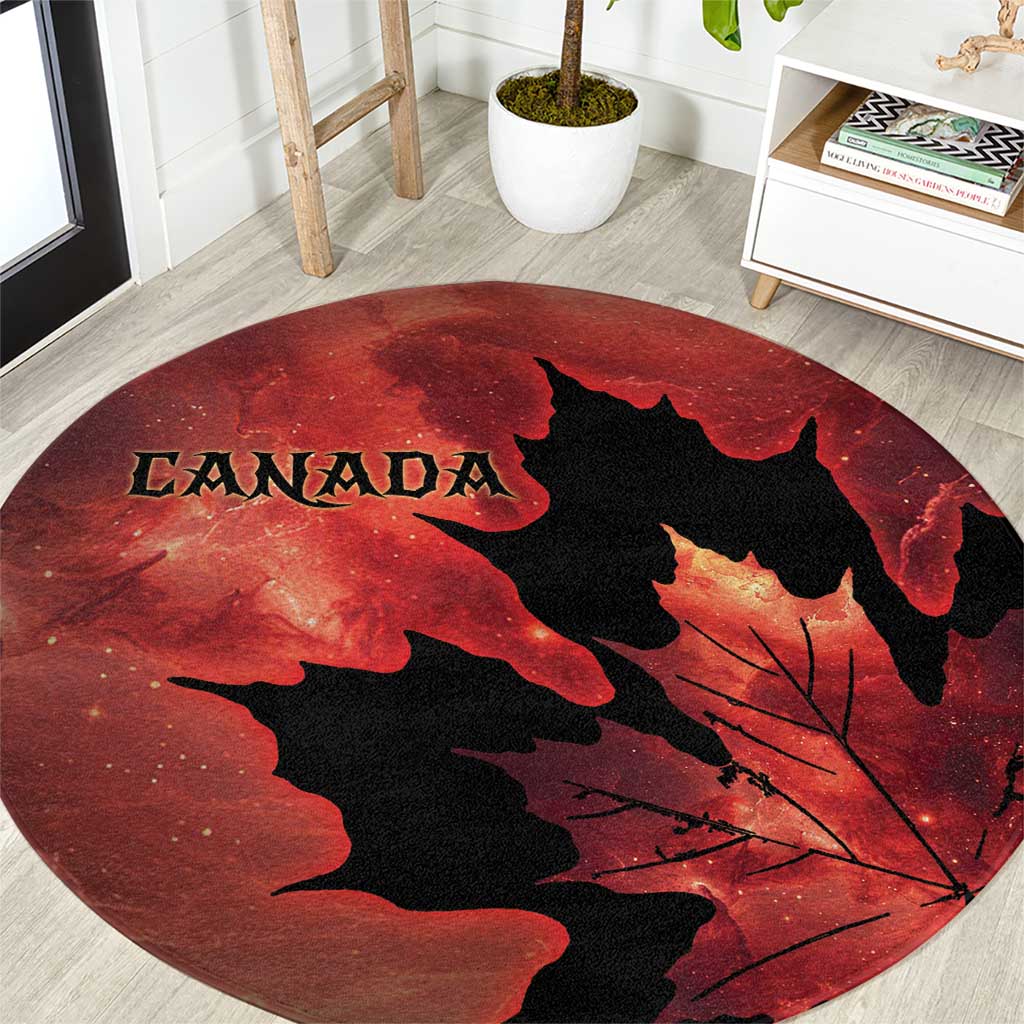 Canada Maple Leaf Round Carpet Red Galaxy Style - Wonder Print Shop