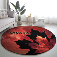 Canada Maple Leaf Round Carpet Red Galaxy Style - Wonder Print Shop