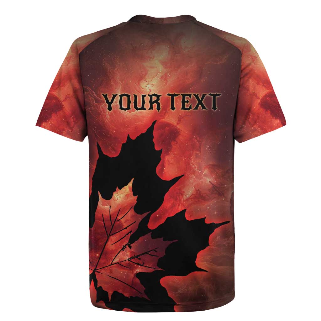 Personalized Canada Maple Leaf Rugby Jersey Red Galaxy Style - Wonder Print Shop