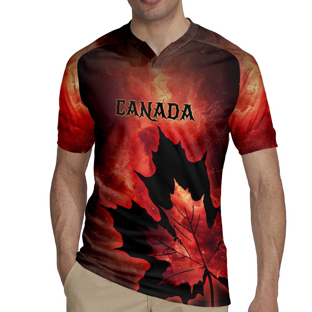 Personalized Canada Maple Leaf Rugby Jersey Red Galaxy Style - Wonder Print Shop