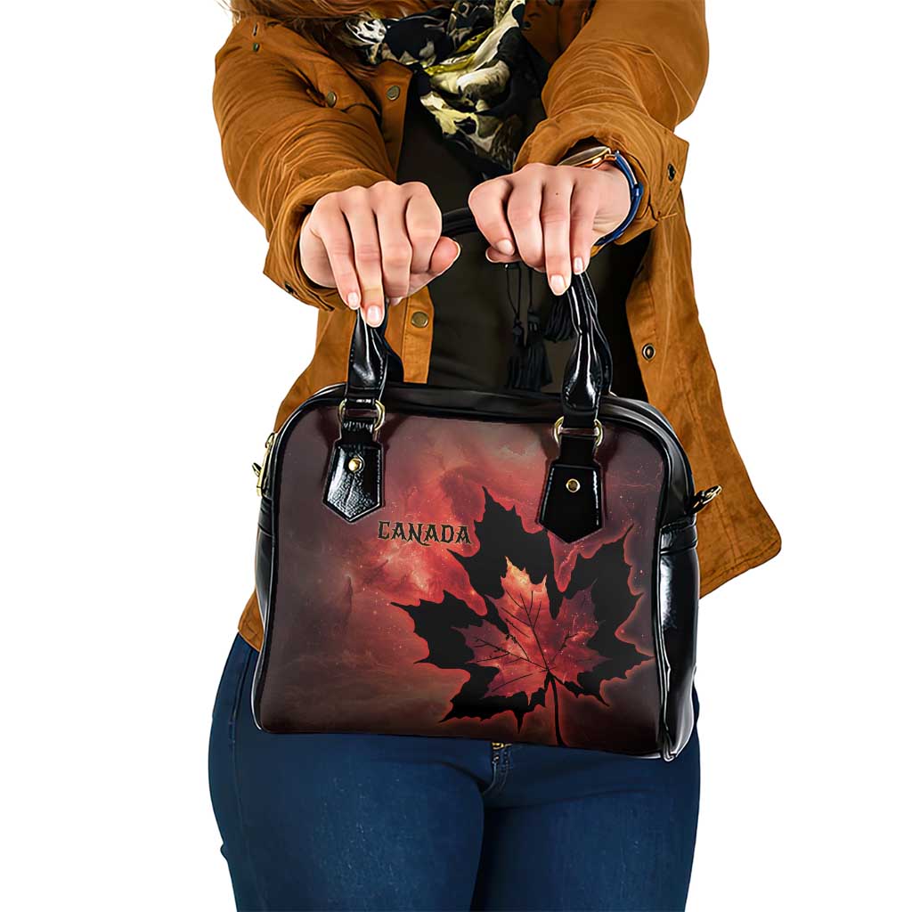 Canada Maple Leaf Shoulder Handbag Red Galaxy Style - Wonder Print Shop