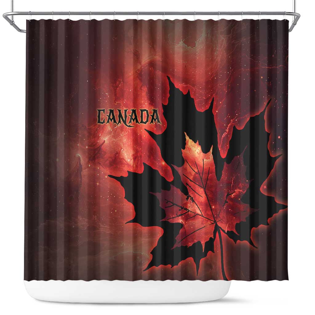 Canada Maple Leaf Shower Curtain Red Galaxy Style - Wonder Print Shop