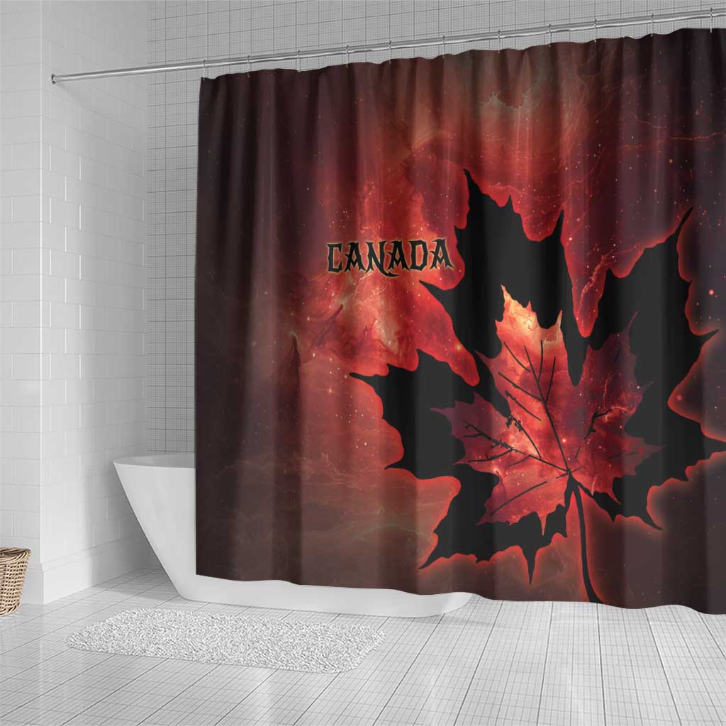 Canada Maple Leaf Shower Curtain Red Galaxy Style - Wonder Print Shop