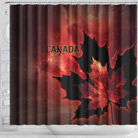 Canada Maple Leaf Shower Curtain Red Galaxy Style - Wonder Print Shop