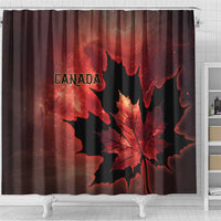 Canada Maple Leaf Shower Curtain Red Galaxy Style - Wonder Print Shop