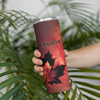Personalized Canada Maple Leaf Skinny Tumbler Red Galaxy Style - Wonder Print Shop