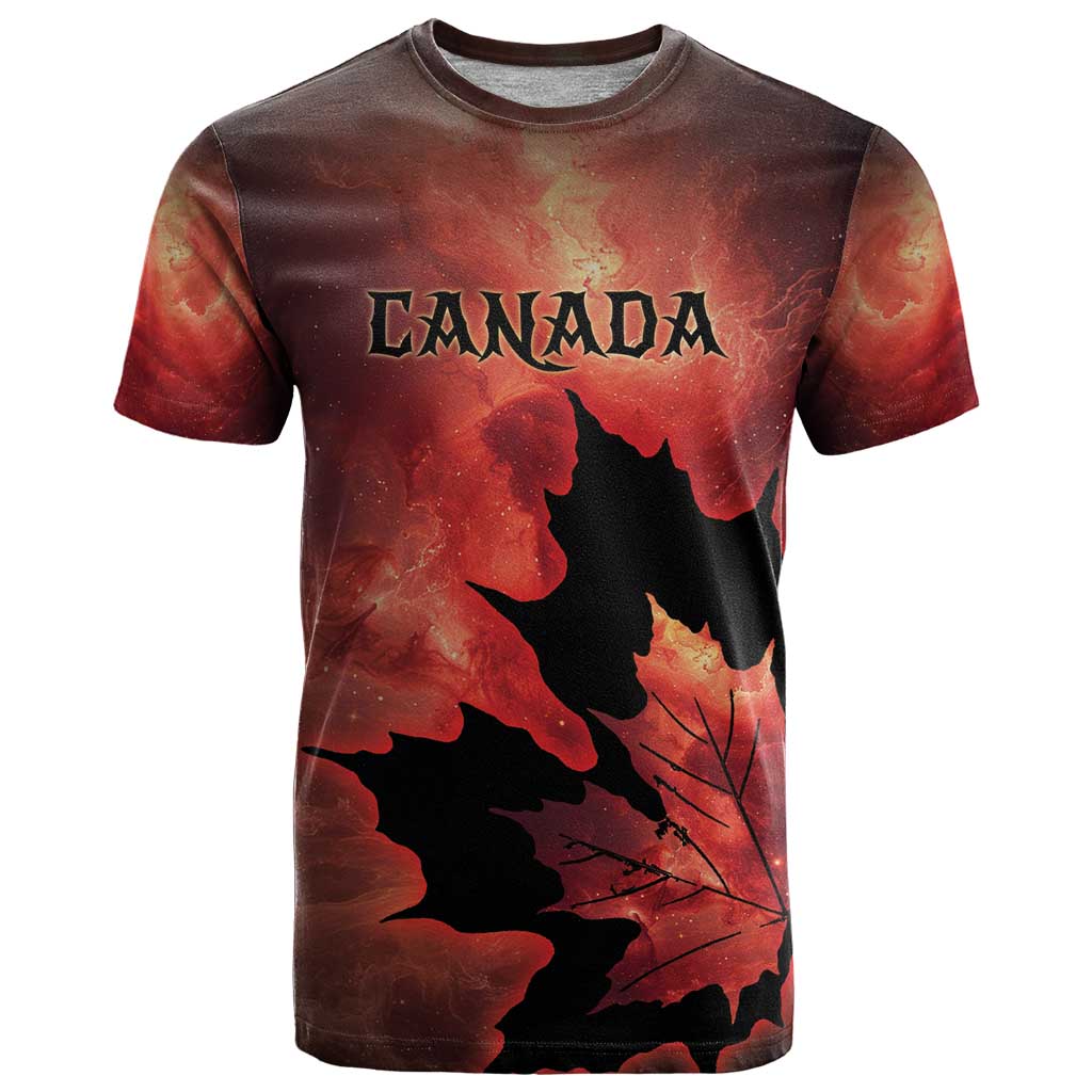 Personalized Canada Maple Leaf T Shirt Red Galaxy Style - Wonder Print Shop