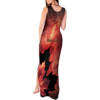 Personalized Canada Maple Leaf Tank Maxi Dress Red Galaxy Style - Wonder Print Shop