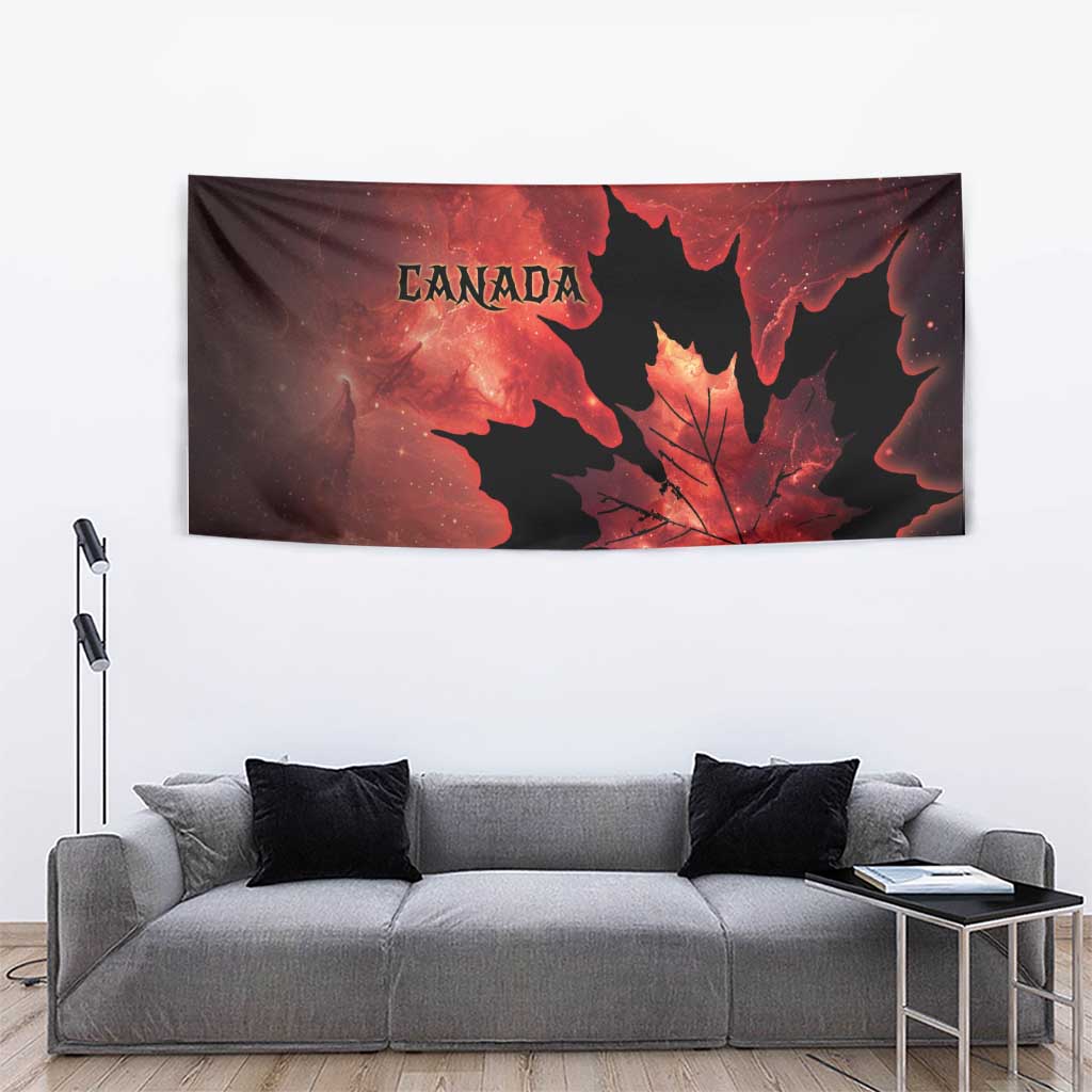 Canada Maple Leaf Tapestry Red Galaxy Style - Wonder Print Shop