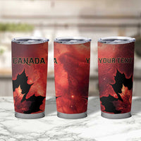 Personalized Canada Maple Leaf Tumbler Cup Red Galaxy Style - Wonder Print Shop