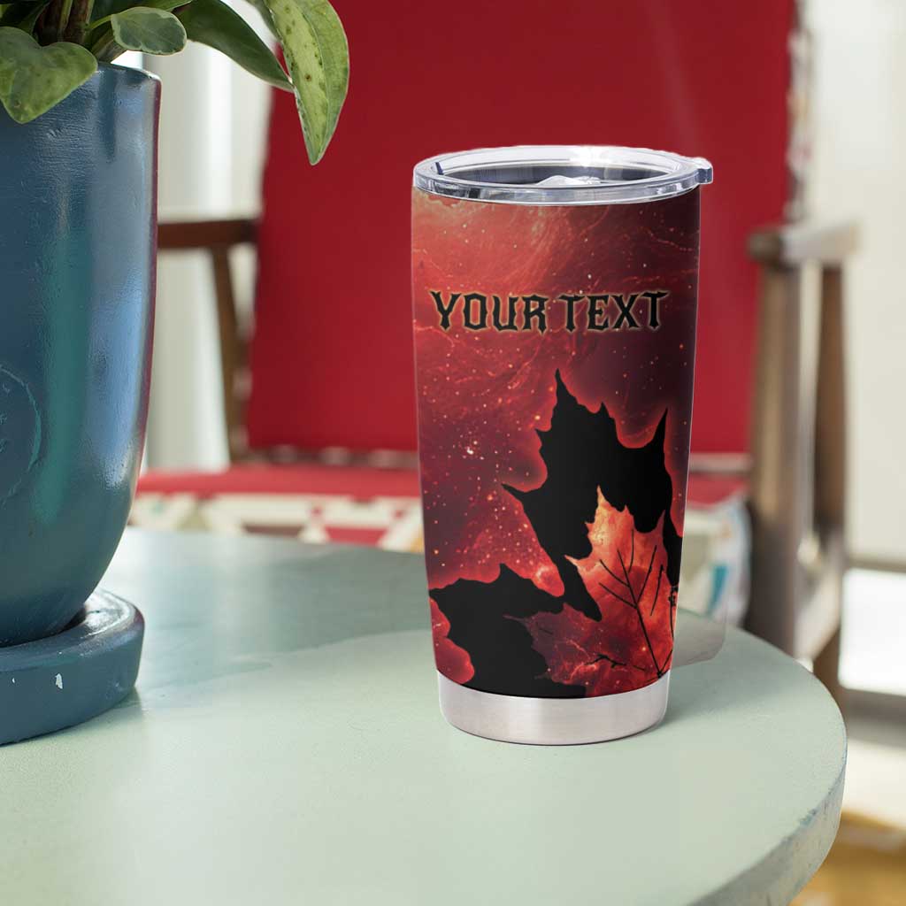 Personalized Canada Maple Leaf Tumbler Cup Red Galaxy Style - Wonder Print Shop