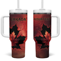 Personalized Canada Maple Leaf Tumbler With Handle Red Galaxy Style - Wonder Print Shop