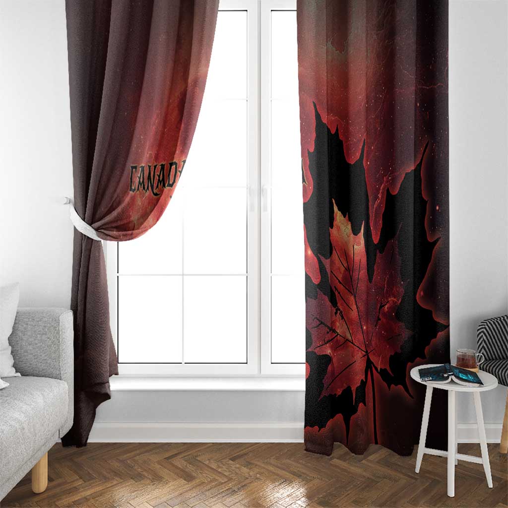 Canada Maple Leaf Window Curtain Red Galaxy Style - Wonder Print Shop