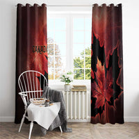 Canada Maple Leaf Window Curtain Red Galaxy Style - Wonder Print Shop