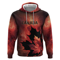 Personalized Canada Maple Leaf Zip Hoodie Red Galaxy Style - Wonder Print Shop