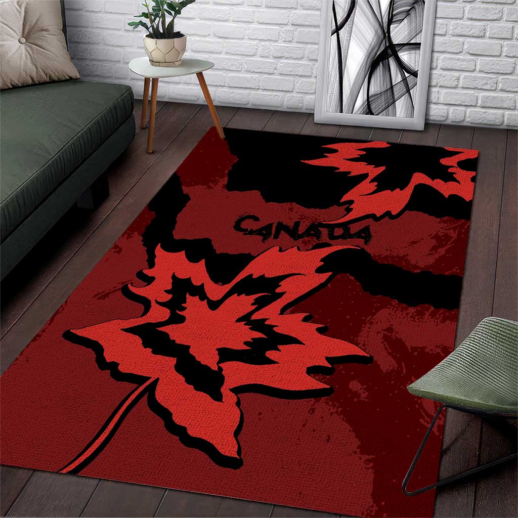 Canada Maple Leaf Area Rug Unique Style Red Version - Wonder Print Shop