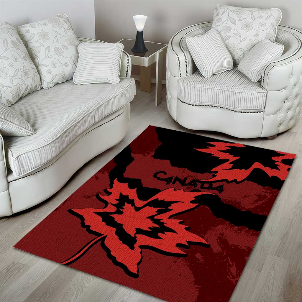 Canada Maple Leaf Area Rug Unique Style Red Version - Wonder Print Shop
