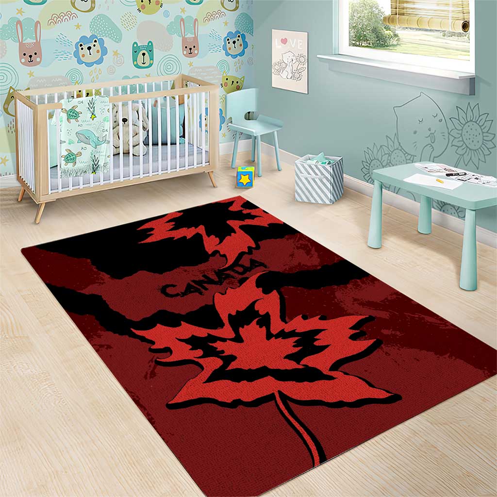 Canada Maple Leaf Area Rug Unique Style Red Version - Wonder Print Shop