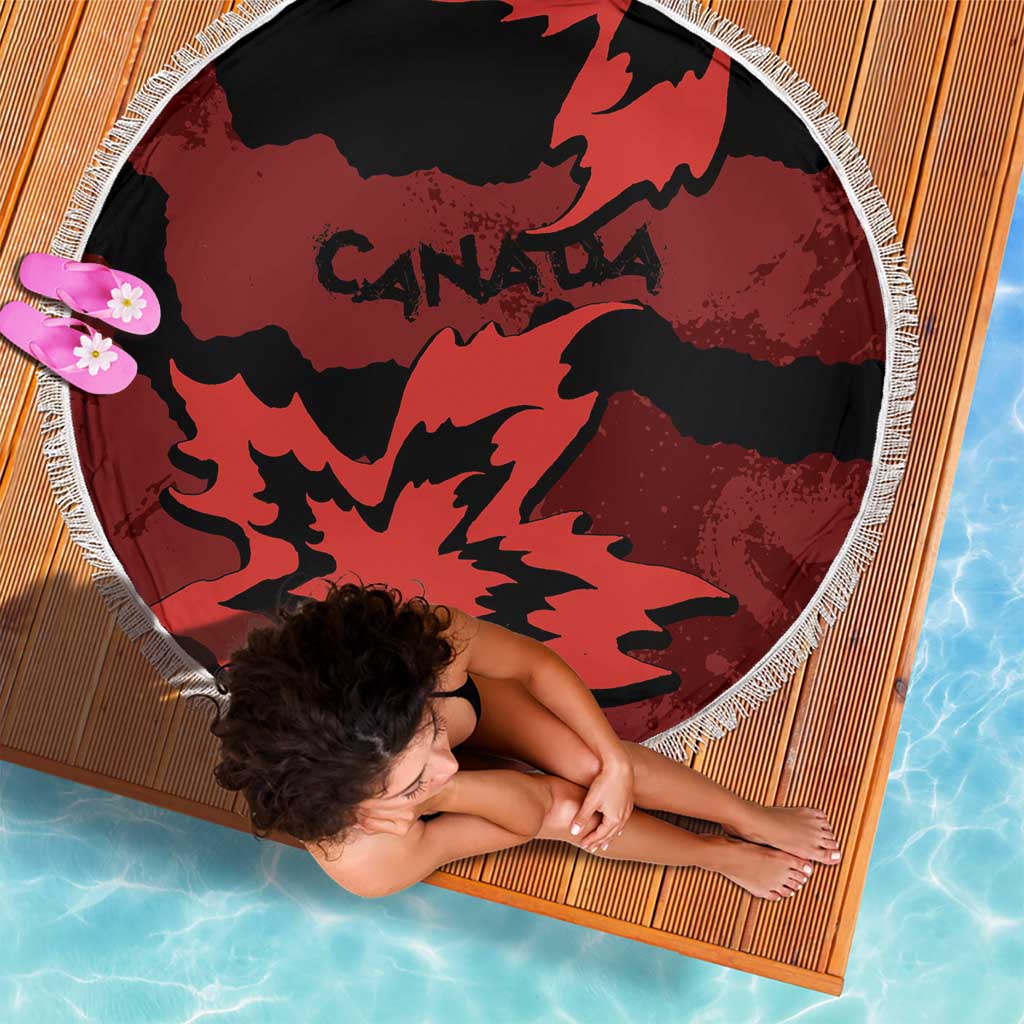 Canada Maple Leaf Beach Blanket Unique Style Red Version - Wonder Print Shop