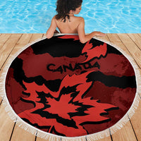 Canada Maple Leaf Beach Blanket Unique Style Red Version - Wonder Print Shop