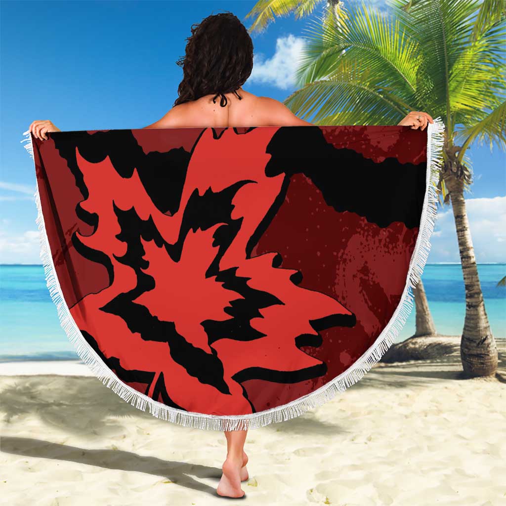 Canada Maple Leaf Beach Blanket Unique Style Red Version - Wonder Print Shop