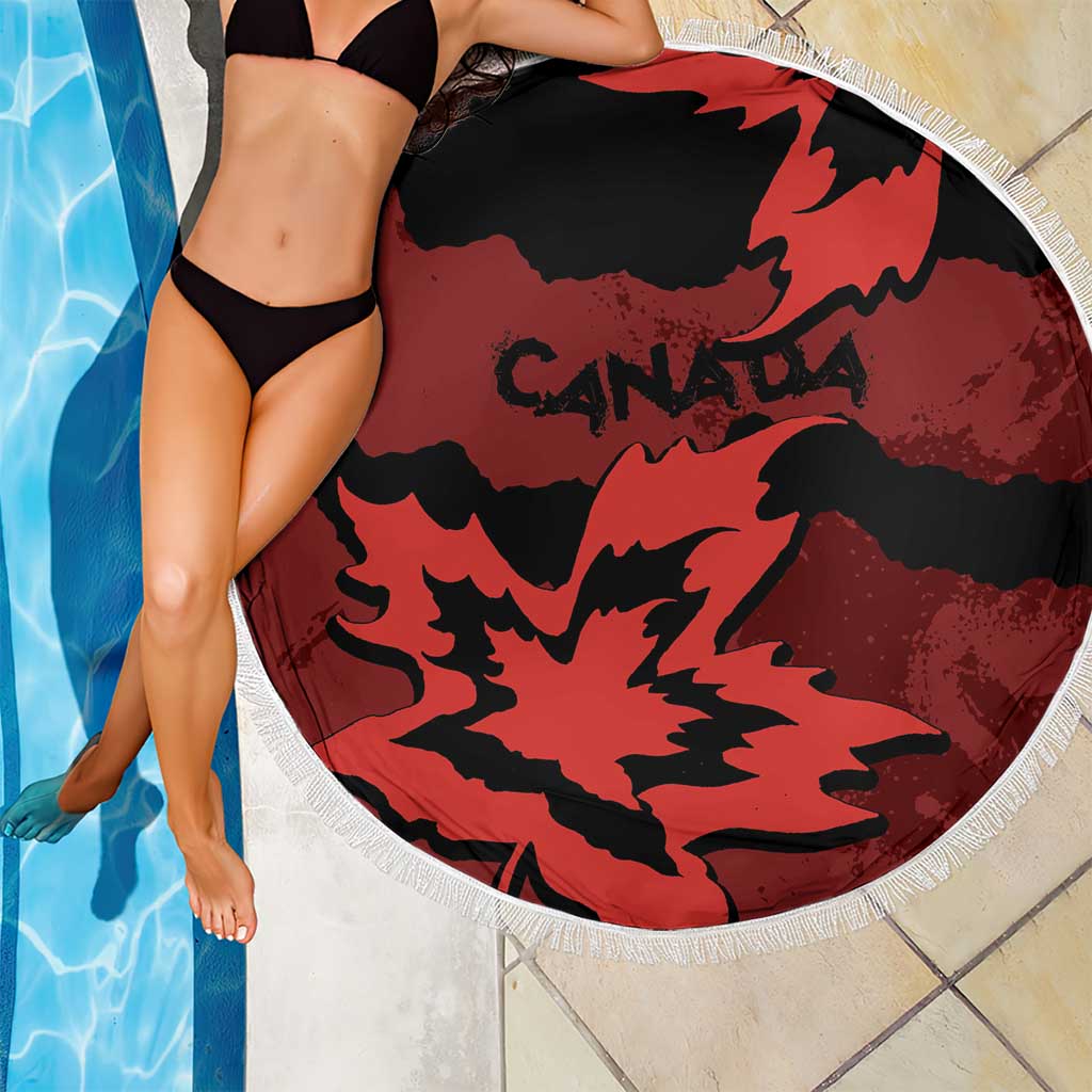 Canada Maple Leaf Beach Blanket Unique Style Red Version - Wonder Print Shop