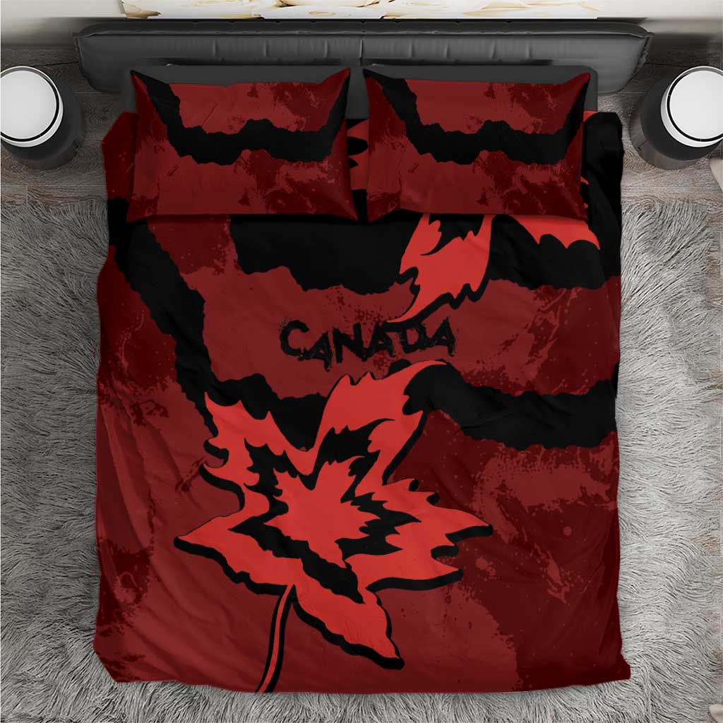 Canada Maple Leaf Bedding Set Unique Style Red Version - Wonder Print Shop