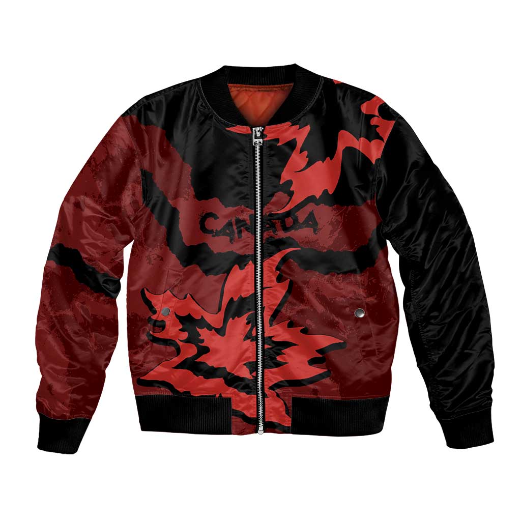 Canada Maple Leaf Bomber Jacket Unique Style Red Version - Wonder Print Shop