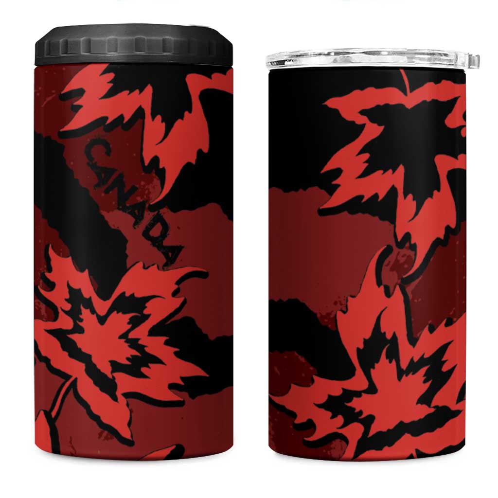 Canada Maple Leaf 4 in 1 Can Cooler Tumbler Unique Style Red Version - Wonder Print Shop