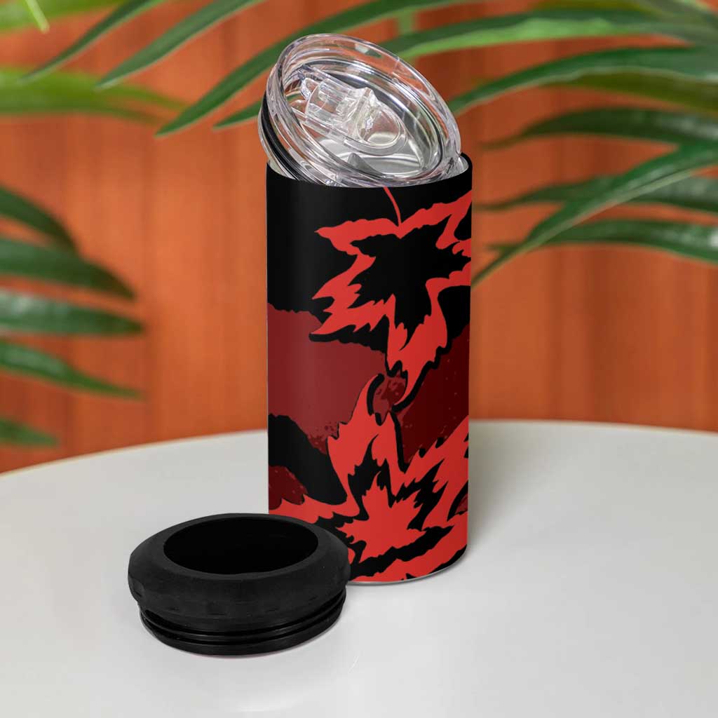 Canada Maple Leaf 4 in 1 Can Cooler Tumbler Unique Style Red Version - Wonder Print Shop