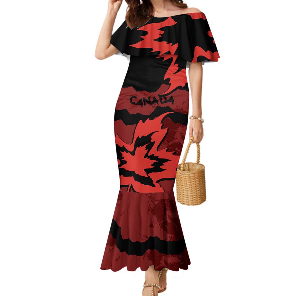 Canada Maple Leaf Family Matching Mermaid Dress and Hawaiian Shirt Unique Style Red Version - Wonder Print Shop