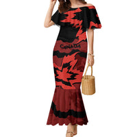 Canada Maple Leaf Family Matching Mermaid Dress and Hawaiian Shirt Unique Style Red Version - Wonder Print Shop