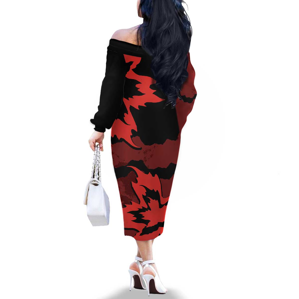 Canada Maple Leaf Family Matching Off The Shoulder Long Sleeve Dress and Hawaiian Shirt Unique Style Red Version - Wonder Print Shop