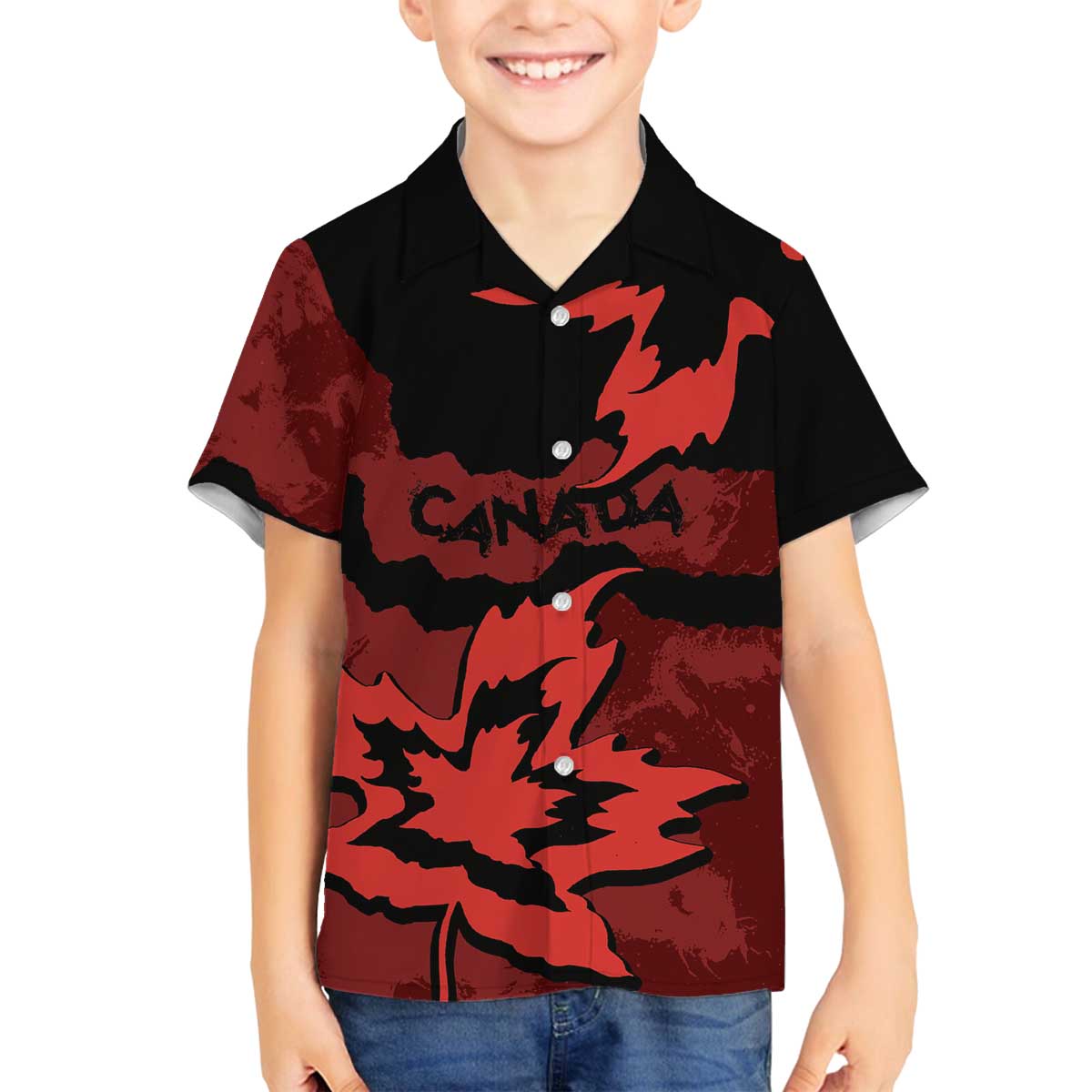 Canada Maple Leaf Family Matching Off The Shoulder Long Sleeve Dress and Hawaiian Shirt Unique Style Red Version - Wonder Print Shop