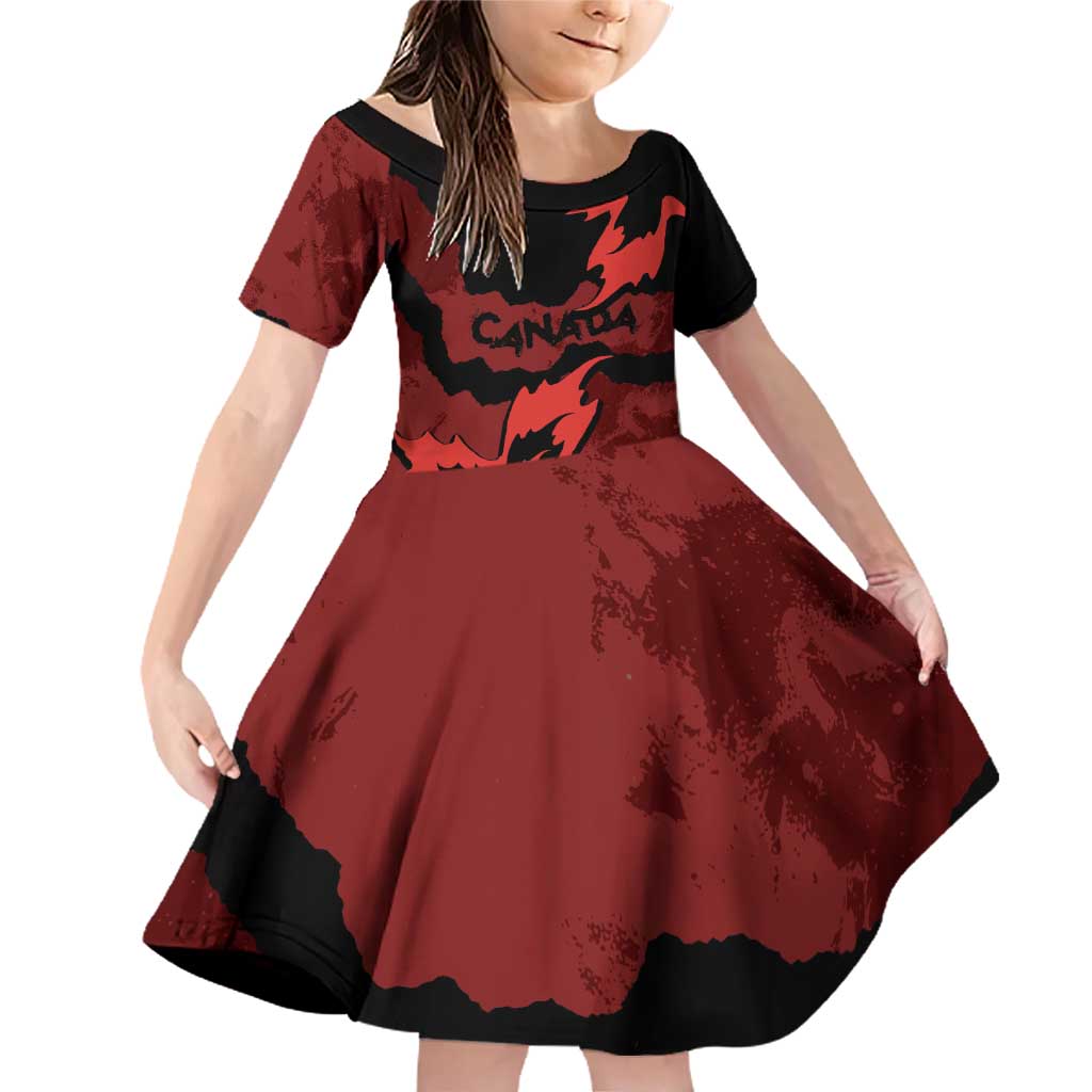 Canada Maple Leaf Family Matching Off Shoulder Short Dress and Hawaiian Shirt Unique Style Red Version - Wonder Print Shop