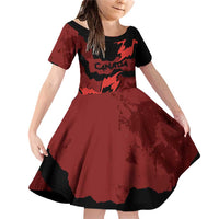 Canada Maple Leaf Family Matching Off Shoulder Short Dress and Hawaiian Shirt Unique Style Red Version - Wonder Print Shop