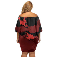Canada Maple Leaf Family Matching Off Shoulder Short Dress and Hawaiian Shirt Unique Style Red Version - Wonder Print Shop