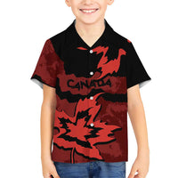Canada Maple Leaf Family Matching Short Sleeve Bodycon Dress and Hawaiian Shirt Unique Style Red Version - Wonder Print Shop