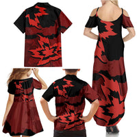 Canada Maple Leaf Family Matching Summer Maxi Dress and Hawaiian Shirt Unique Style Red Version - Wonder Print Shop