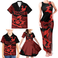Canada Maple Leaf Family Matching Tank Maxi Dress and Hawaiian Shirt Unique Style Red Version - Wonder Print Shop