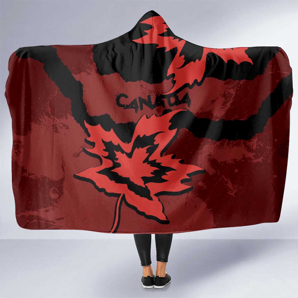 Canada Maple Leaf Hooded Blanket Unique Style Red Version - Wonder Print Shop
