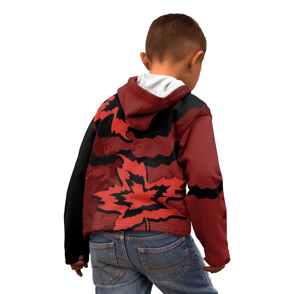 Canada Maple Leaf Kid Hoodie Unique Style Red Version - Wonder Print Shop
