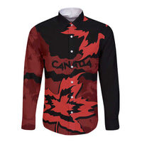 Canada Maple Leaf Long Sleeve Button Shirt Unique Style Red Version - Wonder Print Shop